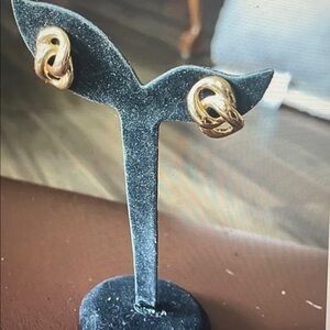 VTG Napier Gold Tone Chain Link Post Earrings Signed